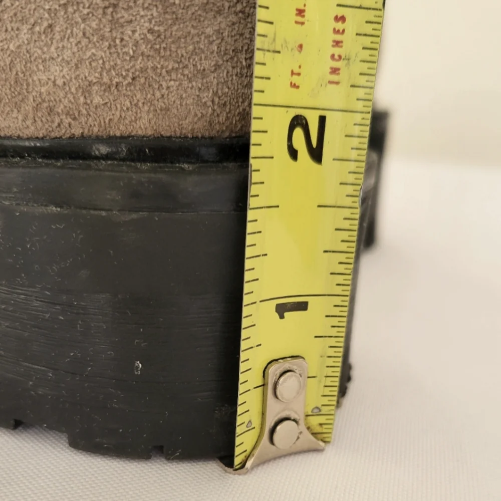 All Saints Lace Up Side Zipper Tan Taupe Suede Lug Combat Boots - Picture 13 of 13